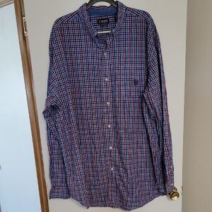 Chaps Men's Blue and Red Plaid Shirt , New , Size 3 xlt